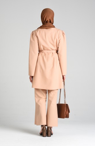 Belted Tunic Trousers Double Suit 0285-04 Beige 0285-04