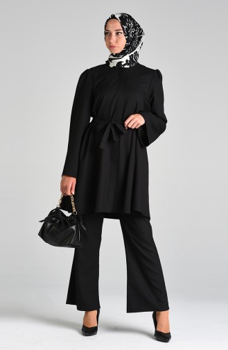 Belted Tunic Trousers Double Suit 0285-07 Black 0285-07