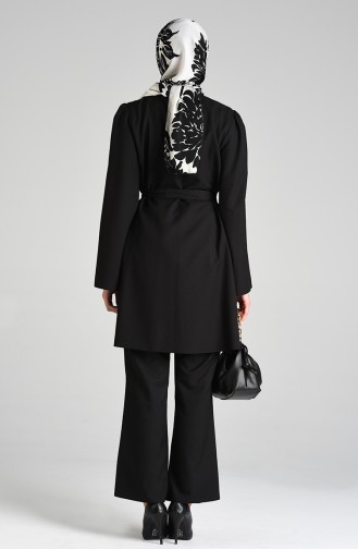 Belted Tunic Trousers Double Suit 0285-07 Black 0285-07