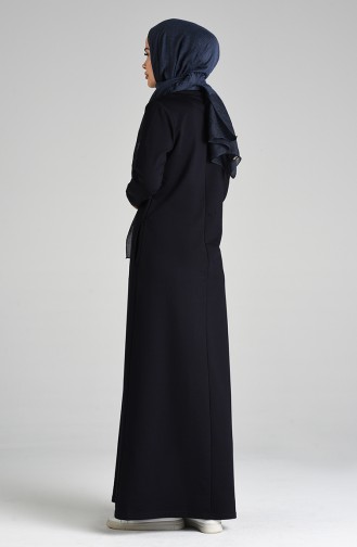 Navy Blue Hijab Dress 9231-02