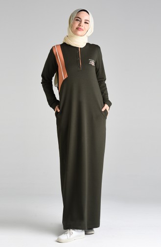Khaki Hijab Kleider 9231-03