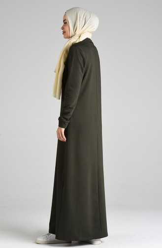 Khaki Hijab Kleider 9231-03