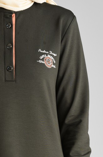Khaki Hijab Kleider 9231-03