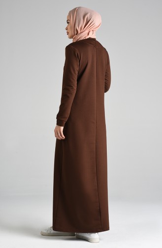 Dunkelbraun Hijab Kleider 9231-04