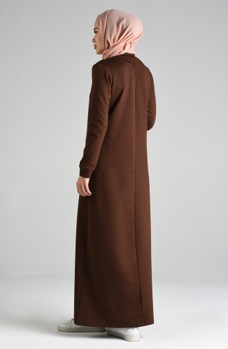 Dark Brown İslamitische Jurk 9231-04