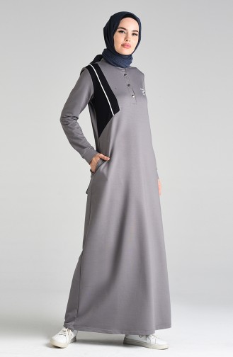 Smoke-Colored Hijab Dress 9231-05