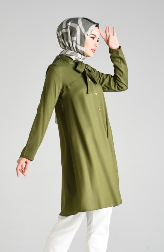 Fiyonklu Tunik 1397-10 Haki Yeşil
