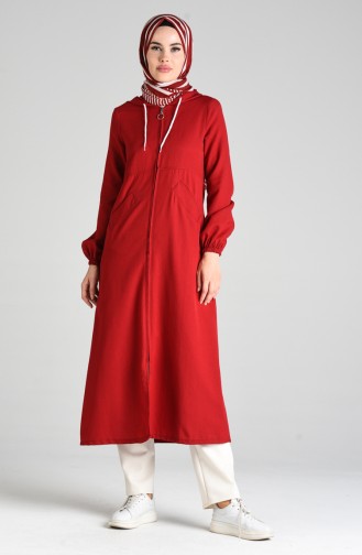 Kapüşonlu Uzun Spor Kap 3002-07 Bordo