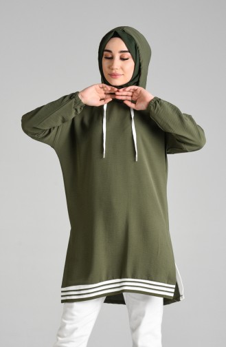 Kapüşonlu Tunik 8026-03 Haki