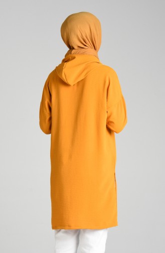 Kapüşonlu Tunik 8026-04 Hardal