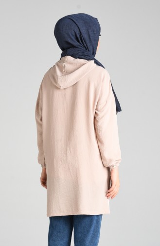 Kapüşonlu Tunik 8026-08 Bej