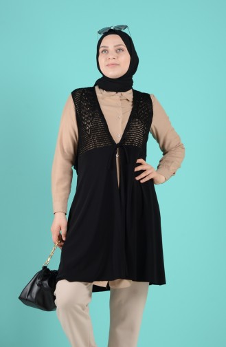 Schwarz Strickjacke 5495-01