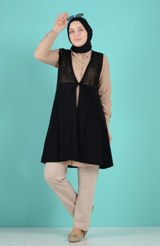 Schwarz Strickjacke 5495-01
