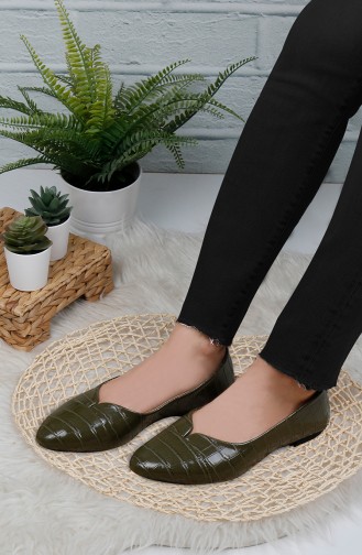 Khaki Woman Flat Shoe 0165-04