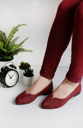 Claret Red Women`s Flats 0171-03