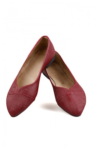 Claret Red Women`s Flats 0171-03