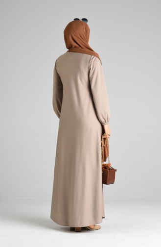 Elastic Sleeve Dress 1907-10 Beige 1907-10