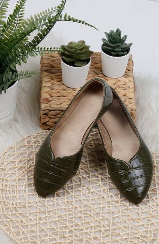 Khaki Woman Flat Shoe 0165-04