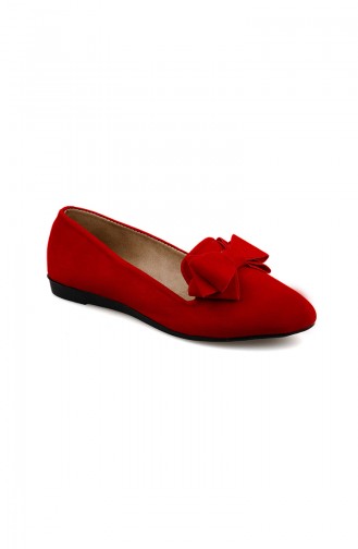 حذاء مسطح أحمر 0126-09