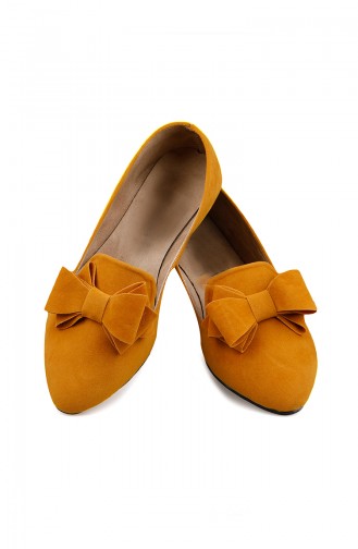 Saffron Colored Women`s Flats 0126-11