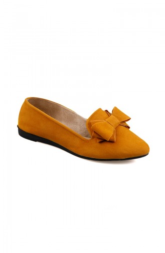 Saffron Colored Women`s Flats 0126-11
