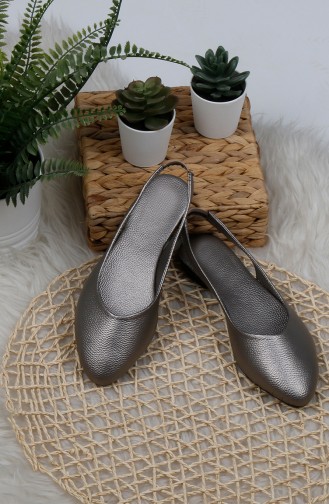 Silver Gray Woman Flat Shoe 0172-02