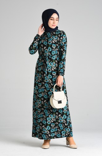 Black Hijab Dress 8877-01