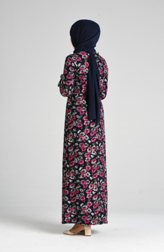 Dunkelblau Hijab Kleider 8877-02