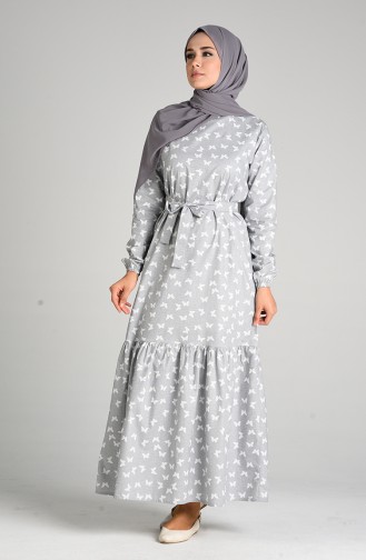 Gray Hijab Dress 4601-01