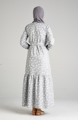 Gray Hijab Dress 4601-01