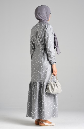 Grau Hijab Kleider 4603-04