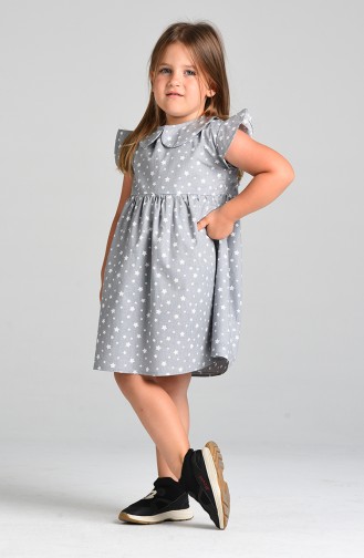 Patterned Children s Dress 4604-02 Gray 4604-02