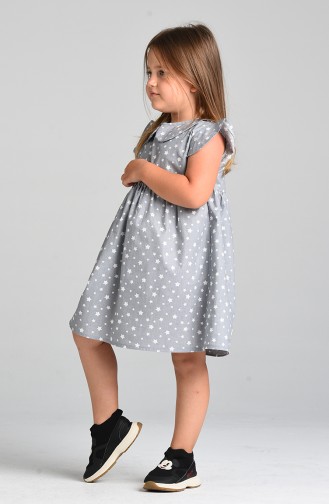 Patterned Children s Dress 4604-02 Gray 4604-02