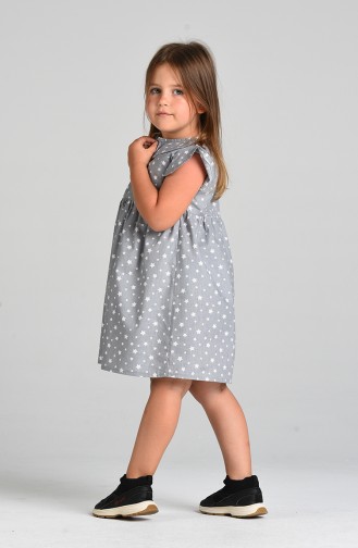 Patterned Children s Dress 4604-02 Gray 4604-02