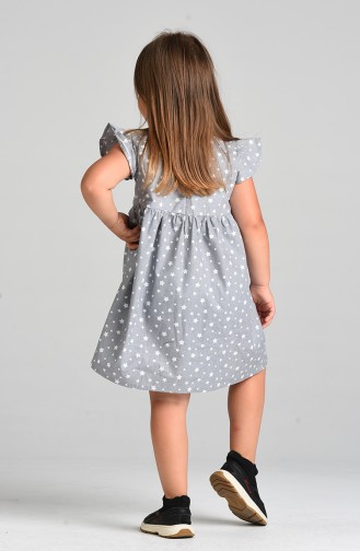 Patterned Children s Dress 4604-02 Gray 4604-02
