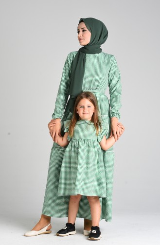 Green Hijab Dress 4605-04