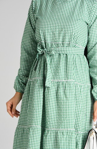 Green Hijab Dress 4605-04