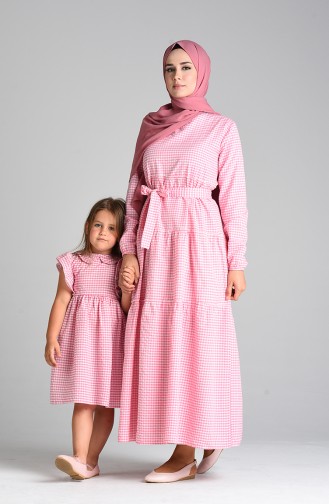 Rosa Hijab Kleider 4605-06