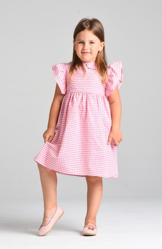 Plaid Mother Daughter Combination Dress 4605-06 Pink 4605-06