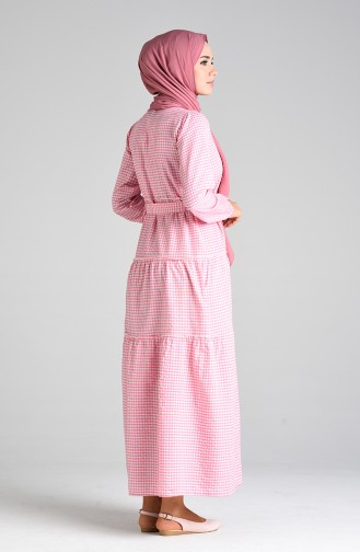 Plaid Mother Daughter Combination Dress 4605-06 Pink 4605-06