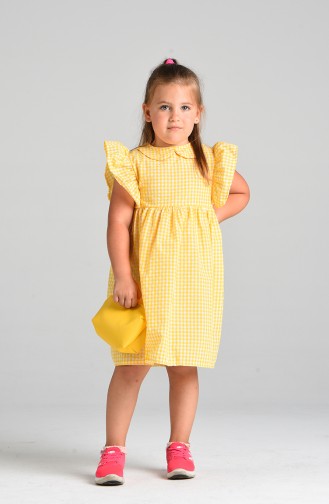 Plaid Children s Dress 4606-02 Yellow 4606-02