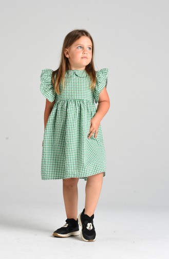 Plaid Children s Dress 4606-05 Green 4606-05