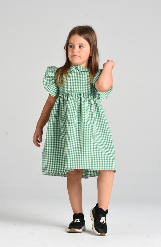 Plaid Children s Dress 4606-05 Green 4606-05