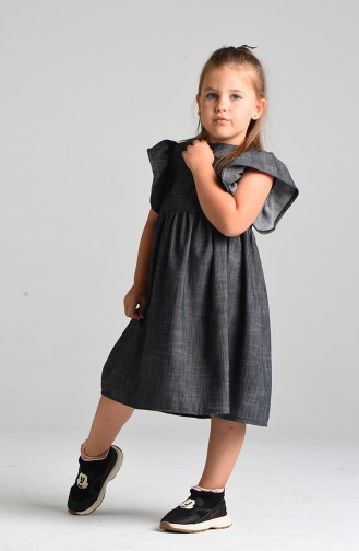 Elastic Sleeve Mother And Daughter Combination Dress 4637-01 Smoked 4637-01