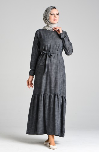 Rauchgrau Hijab Kleider 4637-01