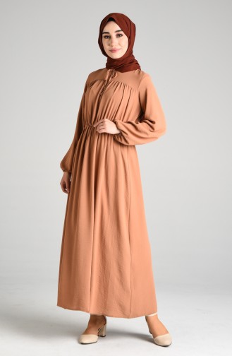 Milchkaffee Hijab Kleider 6131-07