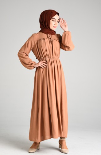 Milchkaffee Hijab Kleider 6131-07