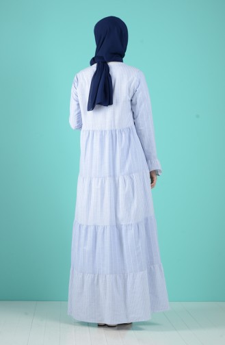 Robe Hijab Bleu Bébé 8063-04