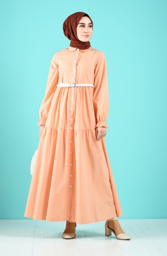 Salmon Hijab Dress 8077-02