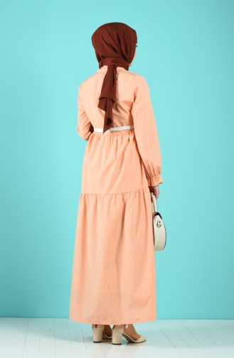 Lachsrosa Hijab Kleider 8077-02